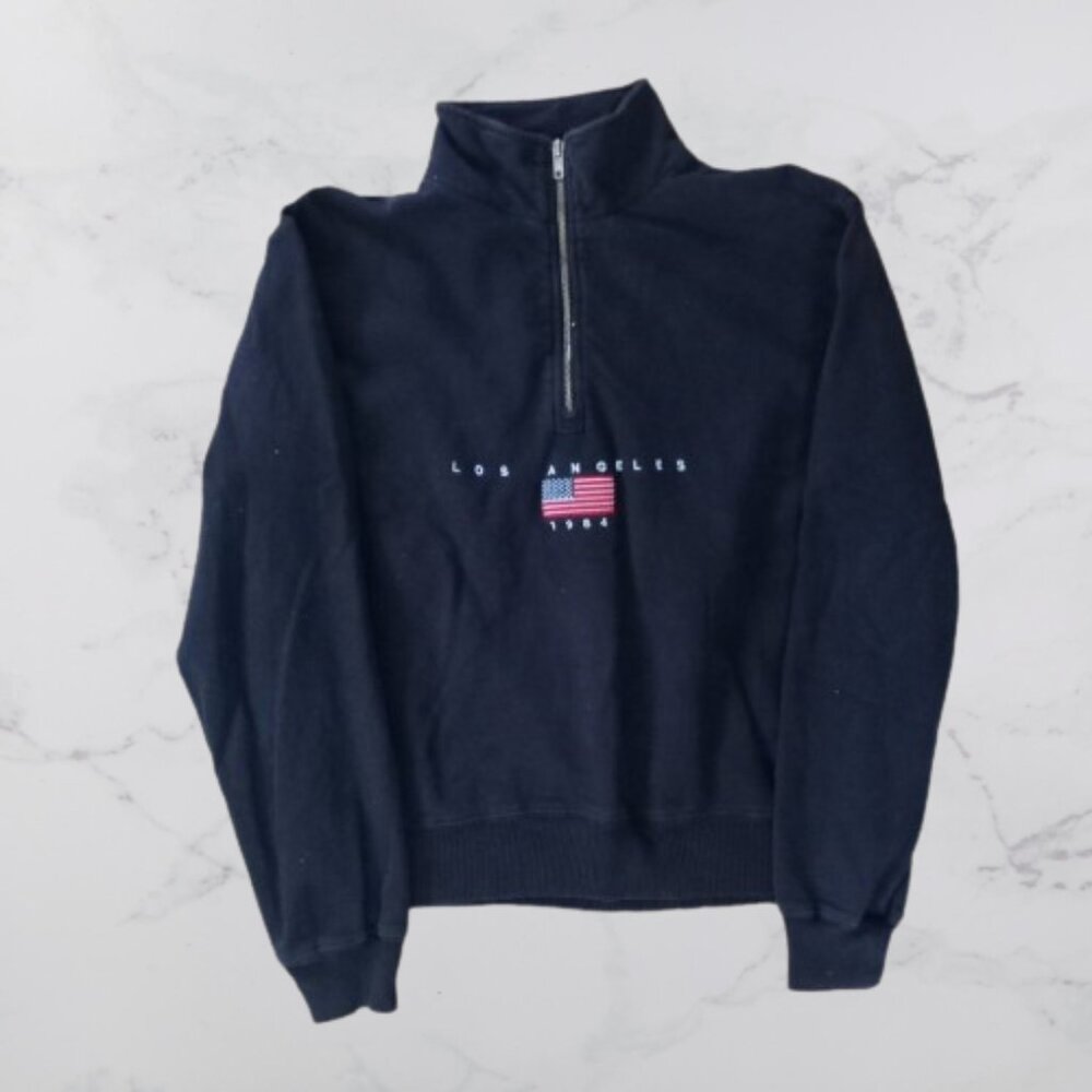 Los Angeles 1984 American Flag Womens Size Small 1/2 Zip-up Jacket (USED)